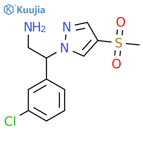 2-(3-chlorophenyl)-2-(4-methanesulfonyl-1H-pyrazol-1-yl)ethan-1-amine structure
