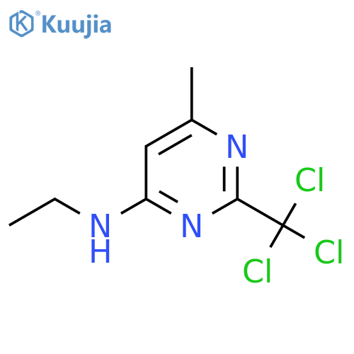 N-ethyl-6-methyl-2-(trichloromethyl)pyrimidin-4-amine structure
