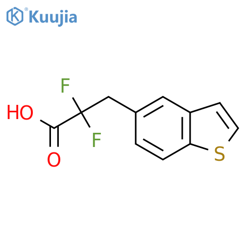 3-(1-benzothiophen-5-yl)-2,2-difluoropropanoic acid structure