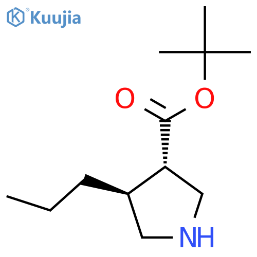 rac-tert-butyl (3R,4R)-4-propylpyrrolidine-3-carboxylate structure