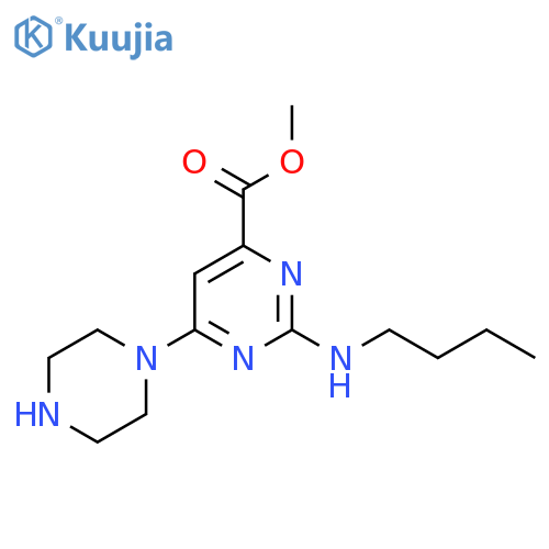 Methyl 2-(butylamino)-6-(piperazin-1-yl)pyrimidine-4-carboxylate structure