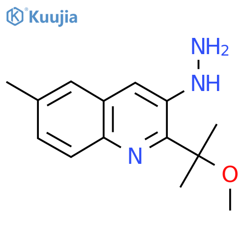 3-Hydrazinyl-2-(2-methoxypropan-2-yl)-6-methylquinoline structure