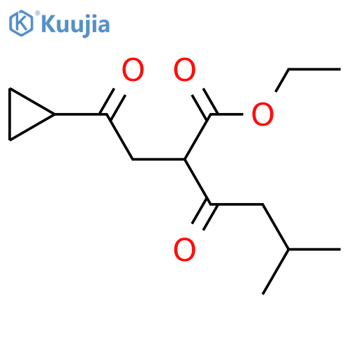 ethyl 2-(2-cyclopropyl-2-oxoethyl)-5-methyl-3-oxohexanoate structure