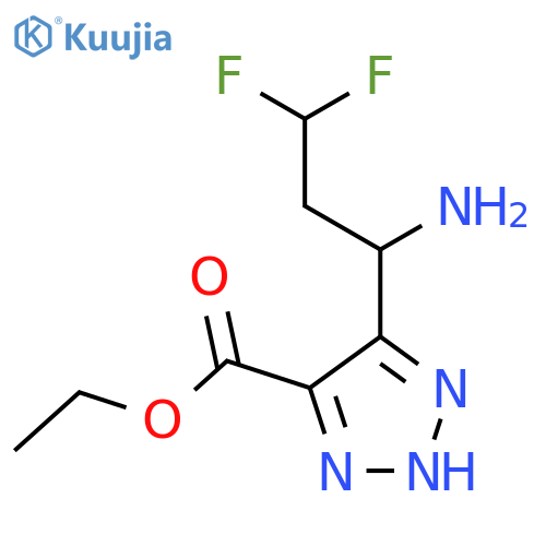 1H-1,2,3-Triazole-5-carboxylic acid, 4-(1-amino-3,3-difluoropropyl)-, ethyl ester structure