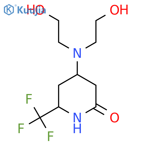 4-[Bis(2-hydroxyethyl)amino]-6-(trifluoromethyl)piperidin-2-one structure