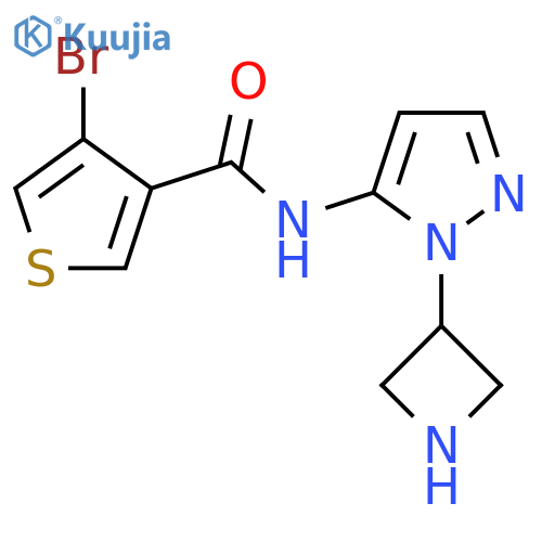 N-1-(azetidin-3-yl)-1H-pyrazol-5-yl-4-bromothiophene-3-carboxamide structure