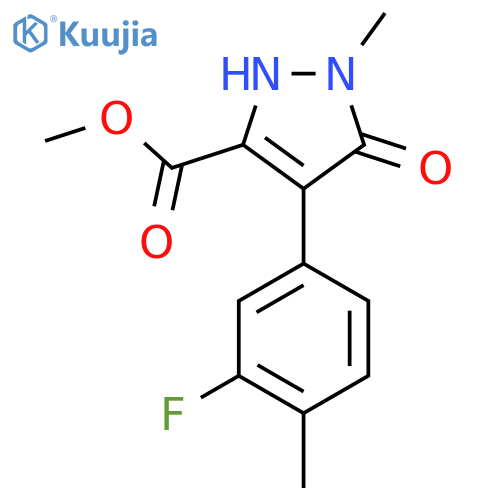 methyl 4-(3-fluoro-4-methylphenyl)-2-methyl-3-oxo-1H-pyrazole-5-carboxylate structure