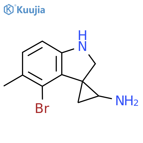 4'-bromo-5'-methyl-1',2'-dihydrospirocyclopropane-1,3'-indole-2-amine structure