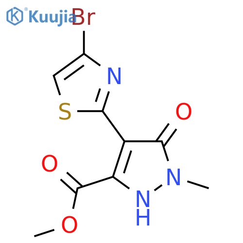 methyl 4-(4-bromo-1,3-thiazol-2-yl)-5-hydroxy-1-methyl-1H-pyrazole-3-carboxylate structure