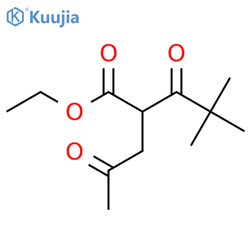 ethyl 4,4-dimethyl-3-oxo-2-(2-oxopropyl)pentanoate structure