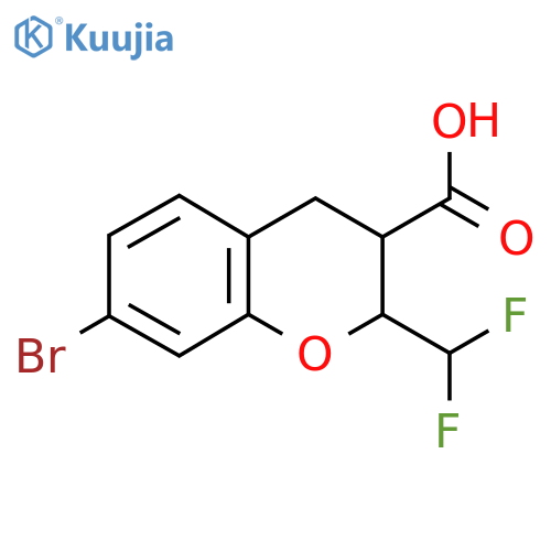 7-bromo-2-(difluoromethyl)-3,4-dihydro-2H-1-benzopyran-3-carboxylic acid structure