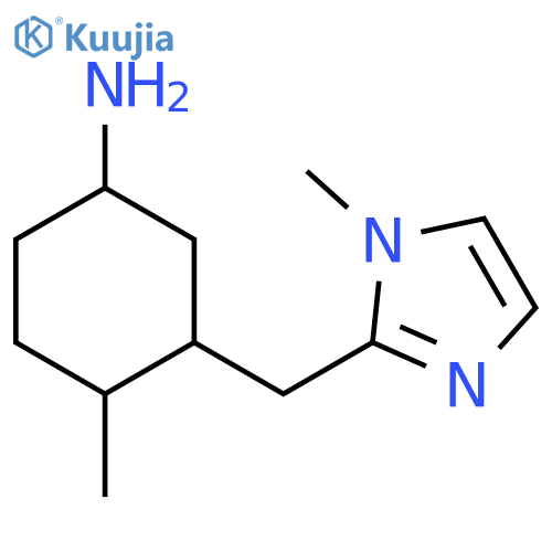 4-methyl-3-[(1-methyl-1H-imidazol-2-yl)methyl]cyclohexan-1-amine structure
