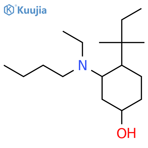 3-[Butyl(ethyl)amino]-4-(2-methylbutan-2-yl)cyclohexan-1-ol structure