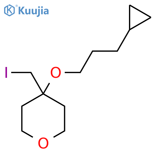 4-(3-cyclopropylpropoxy)-4-(iodomethyl)oxane structure