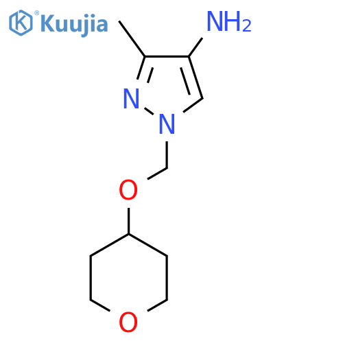 3-methyl-1-(oxan-4-yloxy)methyl-1H-pyrazol-4-amine structure