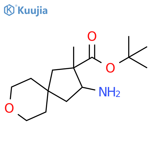 8-Oxaspiro[4.5]decane-2-carboxylic acid, 3-amino-2-methyl-, 1,1-dimethylethyl ester structure