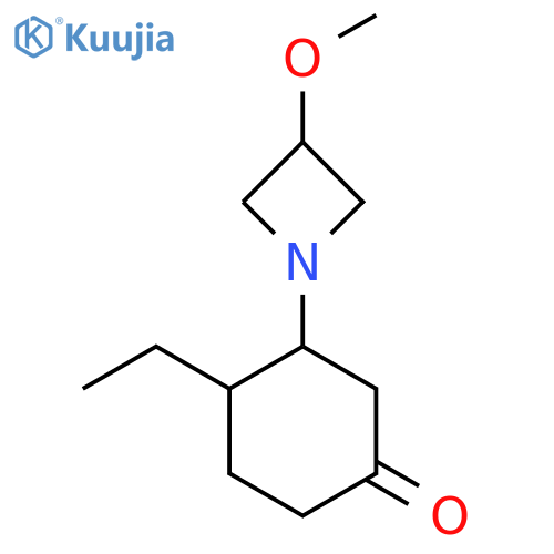 4-Ethyl-3-(3-methoxyazetidin-1-yl)cyclohexan-1-one structure