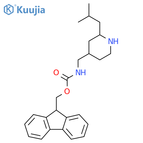 (9H-fluoren-9-yl)methyl N-{2-(2-methylpropyl)piperidin-4-ylmethyl}carbamate structure