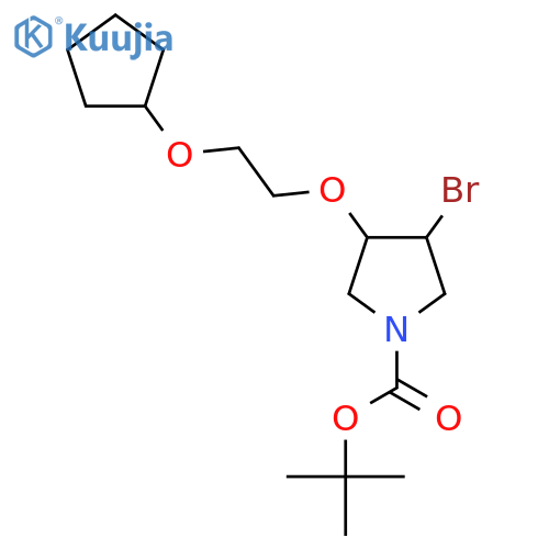 tert-butyl 3-bromo-4-2-(cyclopentyloxy)ethoxypyrrolidine-1-carboxylate structure