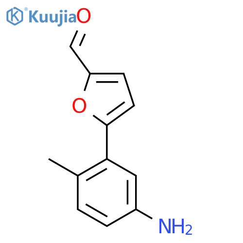5-(5-amino-2-methylphenyl)furan-2-carbaldehyde structure