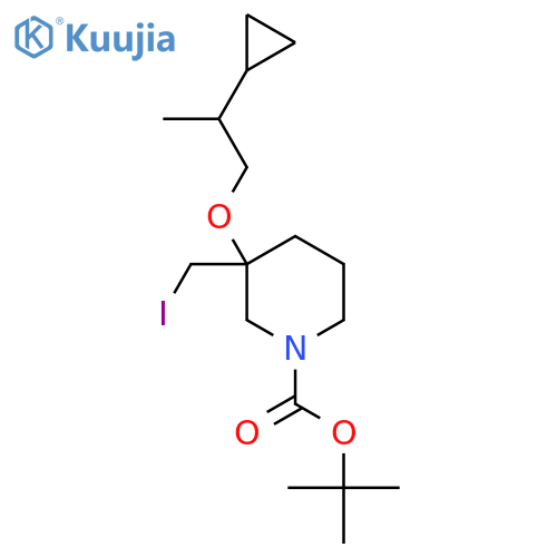 tert-butyl 3-(2-cyclopropylpropoxy)-3-(iodomethyl)piperidine-1-carboxylate structure