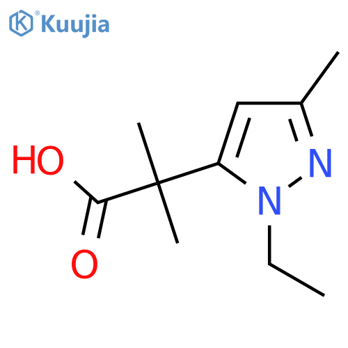 2-(1-ethyl-3-methyl-1H-pyrazol-5-yl)-2-methylpropanoic acid structure