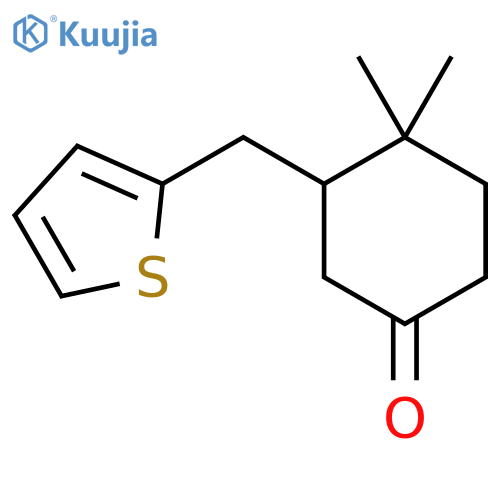 4,4-Dimethyl-3-[(thiophen-2-yl)methyl]cyclohexan-1-one structure