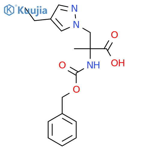 2-{(benzyloxy)carbonylamino}-3-(4-ethyl-1H-pyrazol-1-yl)-2-methylpropanoic acid structure