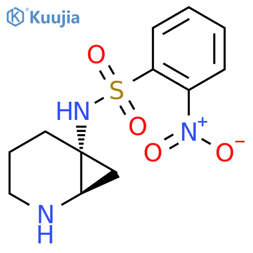 rac-N-(1R,6R)-2-azabicyclo4.1.0heptan-6-yl-2-nitrobenzene-1-sulfonamide structure
