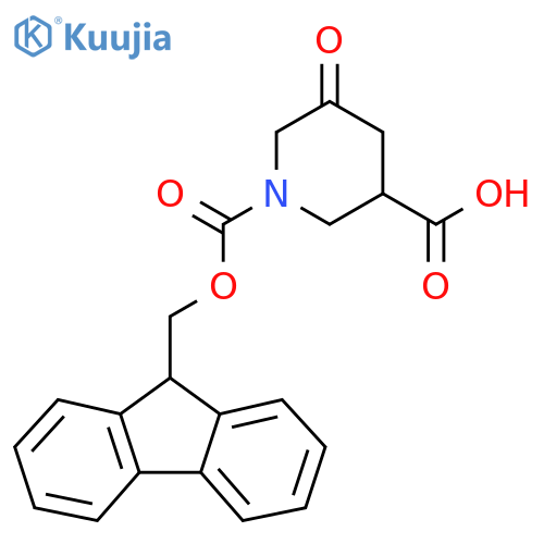 1-{[(9H-fluoren-9-yl)methoxy]carbonyl}-5-oxopiperidine-3-carboxylic acid structure