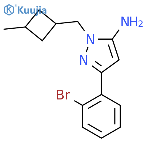 3-(2-bromophenyl)-1-(3-methylcyclobutyl)methyl-1H-pyrazol-5-amine structure
