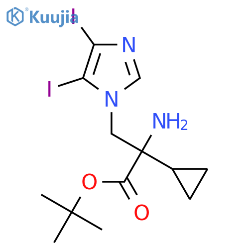 tert-butyl 2-amino-2-cyclopropyl-3-(4,5-diiodo-1H-imidazol-1-yl)propanoate structure