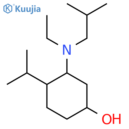 3-[Ethyl(2-methylpropyl)amino]-4-(propan-2-yl)cyclohexan-1-ol structure