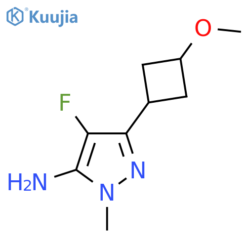 4-fluoro-3-(3-methoxycyclobutyl)-1-methyl-1H-pyrazol-5-amine structure