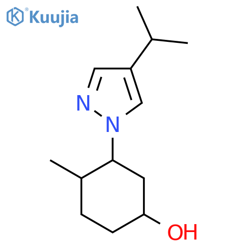 4-methyl-3-[4-(propan-2-yl)-1H-pyrazol-1-yl]cyclohexan-1-ol structure