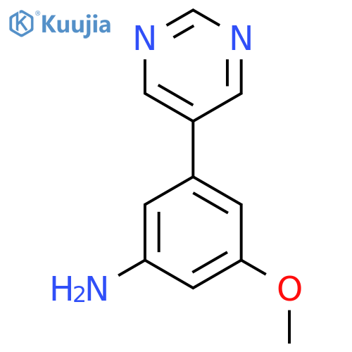 3-methoxy-5-(pyrimidin-5-yl)aniline structure