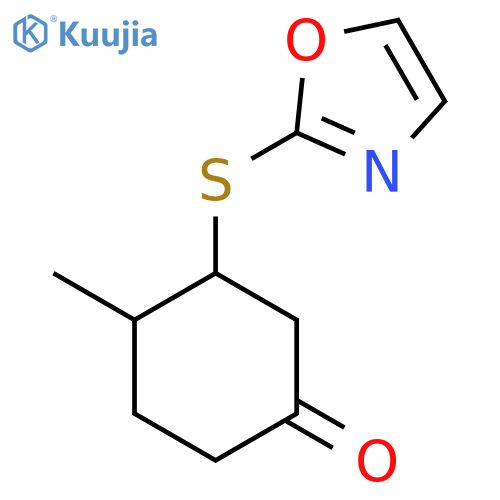4-Methyl-3-(1,3-oxazol-2-ylsulfanyl)cyclohexan-1-one structure