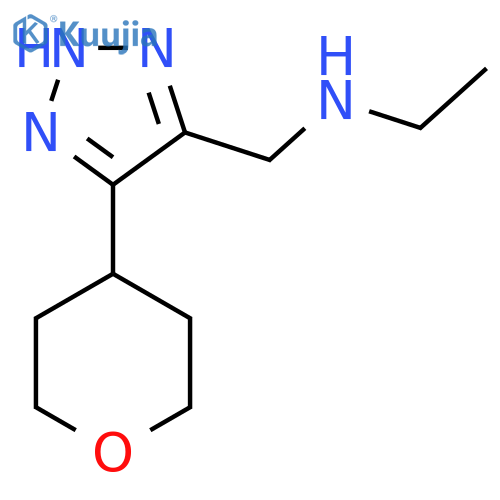 ethyl({5-(oxan-4-yl)-1H-1,2,3-triazol-4-ylmethyl})amine structure