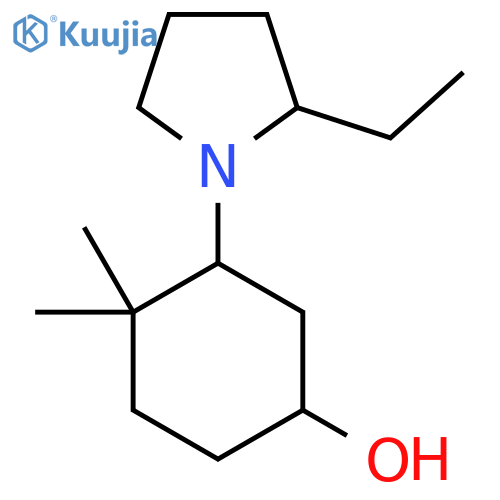 3-(2-Ethylpyrrolidin-1-yl)-4,4-dimethylcyclohexan-1-ol structure