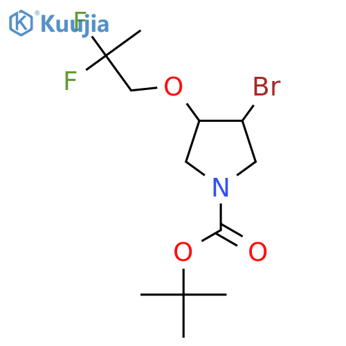 tert-butyl 3-bromo-4-(2,2-difluoropropoxy)pyrrolidine-1-carboxylate structure