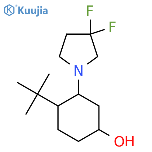 4-Tert-butyl-3-(3,3-difluoropyrrolidin-1-yl)cyclohexan-1-ol structure