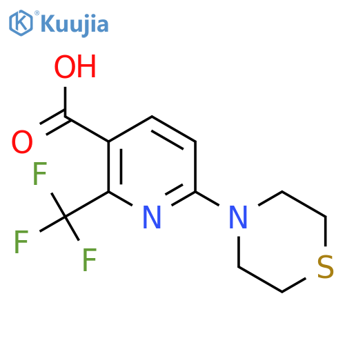 6-(thiomorpholin-4-yl)-2-(trifluoromethyl)pyridine-3-carboxylic acid structure