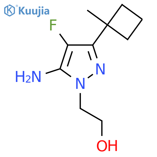 2-[5-amino-4-fluoro-3-(1-methylcyclobutyl)-1H-pyrazol-1-yl]ethan-1-ol structure