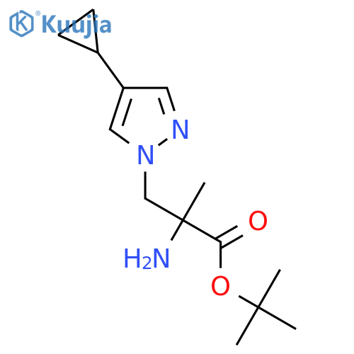tert-butyl 2-amino-3-(4-cyclopropyl-1H-pyrazol-1-yl)-2-methylpropanoate structure