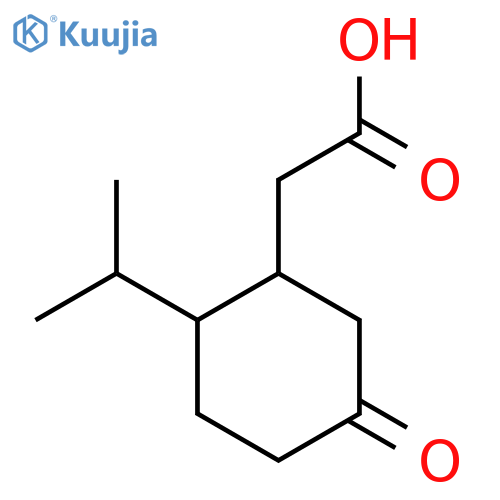 2-[5-Oxo-2-(propan-2-yl)cyclohexyl]acetic acid structure