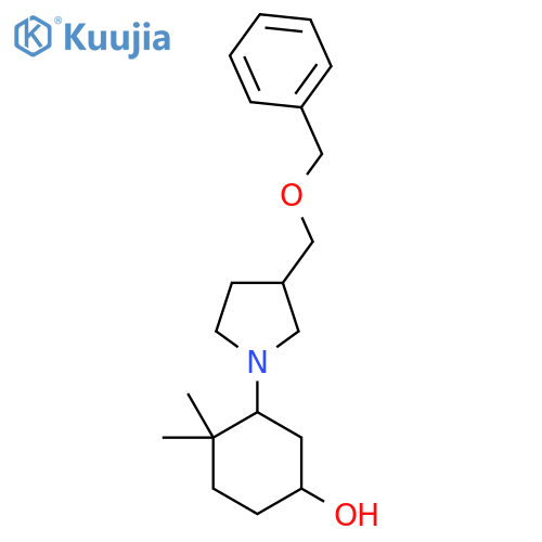 3-{3-[(Benzyloxy)methyl]pyrrolidin-1-yl}-4,4-dimethylcyclohexan-1-ol structure
