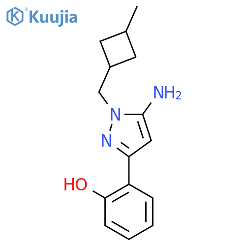 2-{5-amino-1-(3-methylcyclobutyl)methyl-1H-pyrazol-3-yl}phenol structure