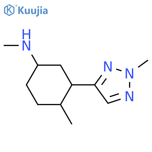 N,4-dimethyl-3-(2-methyl-2H-1,2,3-triazol-4-yl)cyclohexan-1-amine structure