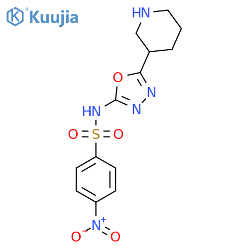 4-nitro-N-[5-(piperidin-3-yl)-1,3,4-oxadiazol-2-yl]benzene-1-sulfonamide structure