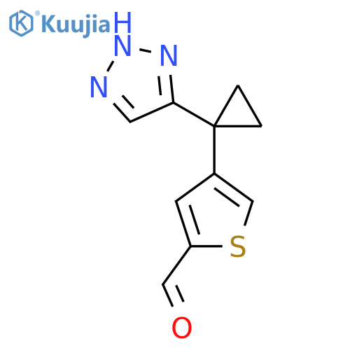 4-[1-(1H-1,2,3-triazol-4-yl)cyclopropyl]thiophene-2-carbaldehyde structure